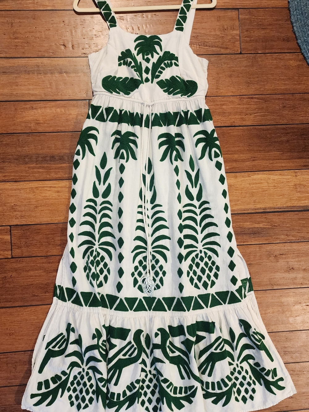 Farm Rio Women’s Green and White Printed Maxi Dress Size M - Picture 5 of 7